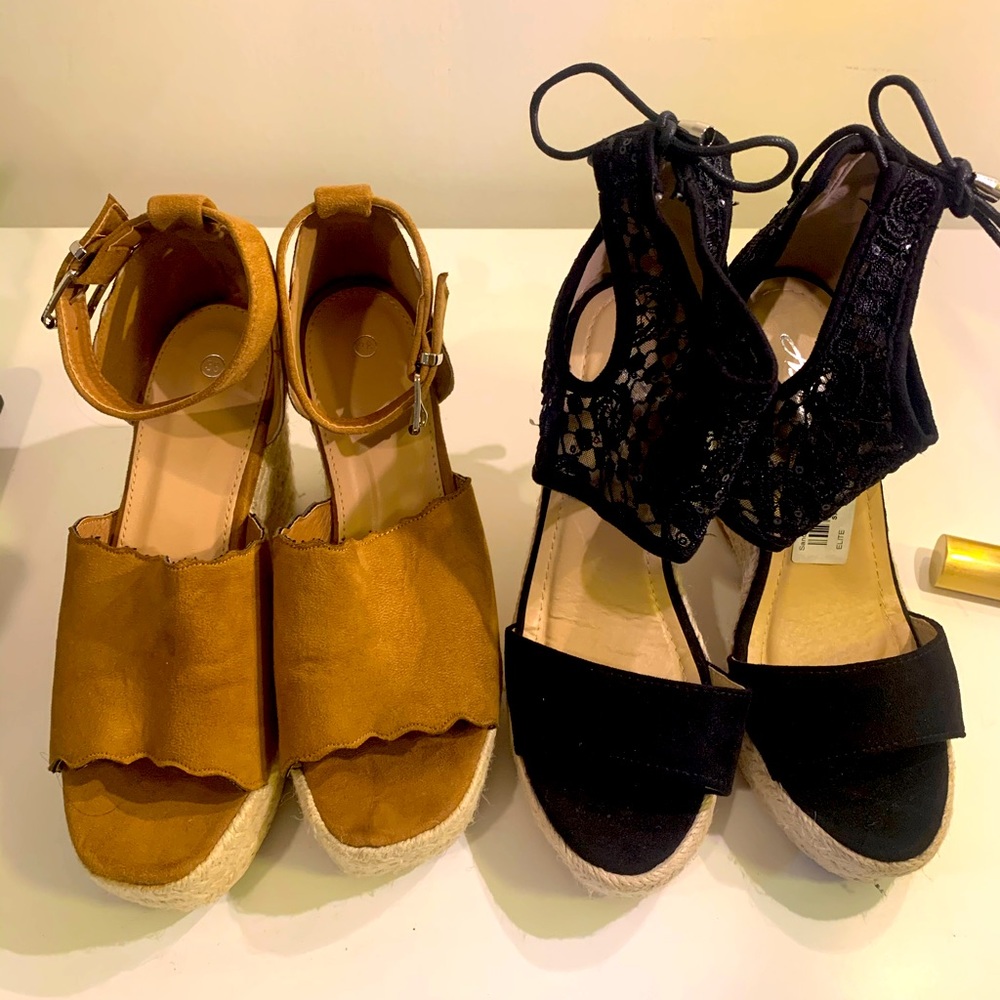 Chic wedges / brown and black